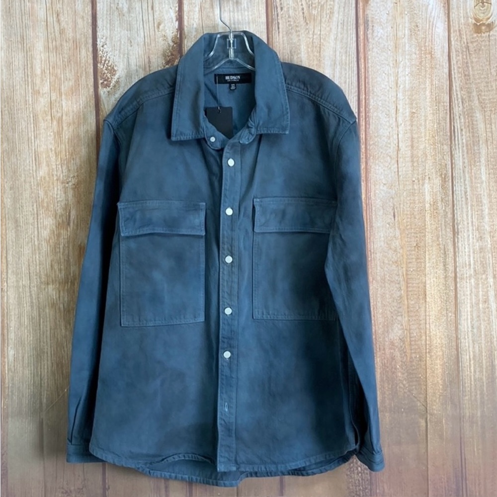 Hudson Long Sleeve Work Wear Shirt in Blu Marble Size Medium Men’s